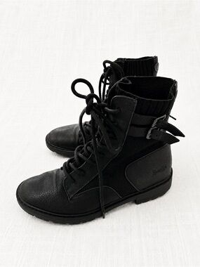 Blowfish Black Lace-Up Combat Boots